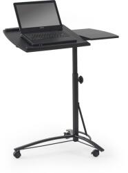 HM Birou pentru laptop HM B14, inaltime reglabila, unghi inclinare ajustabil, cu roti, cadru metalic, MDF, 73x40x63-93 cm, negru (00002641)