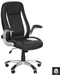 HM Scaun directorial HM SATURN, Cadru Polipropilena, Piele ecologica, Cotiere ajustabile, Mecanism de balansare, 120 Kg, Negru (00001550)