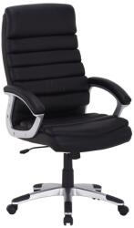 SL Scaun directorial SL Q087, tapitat cu piele ecologica, suport lombar, mecanism de balans, rotativ, cadru polipropilena, 100 kg, negru (00002658)