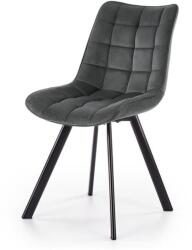 HM Scaun de living si bucatarie cu cadru metalic, HM K332, ergonomic, stofa velvet, 84x46x61 cm, 100 Kg, Gri (00003607)