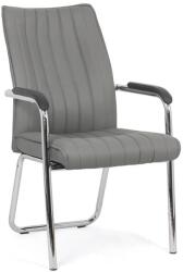 Chairs ON Scaun vizitator HRC 614, ergonomic, piele ecologica, cromat, brate tapitate, 120 kg (00000965)