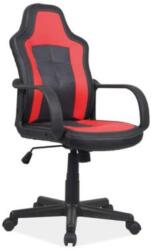 SL Scaun birou copii SL Cruz, piele ecologica, cadru polipropilena, rotire 360 , pivotant, 80 kg, negru rosu (00003395)