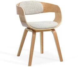 XACT Scaun living si bucatarie BUC 014, ergonomic, cadru lemn curbat, stofa, 100 kg, bej (SKU-10702)