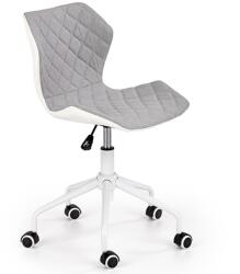 HM Scaun birou copii HM Matrix 3, stofa piele ecologica, inaltime reglabila, rotire 360 , roti pivotante, 100 kg, gri alb (00003175)