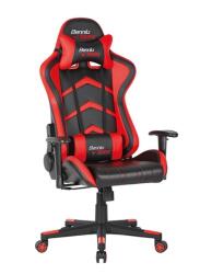 UNIC Scaun gaming GN90 Indianapolis, suport lombar, perna tetiera, cotiere reglabile, rotativ, mecanism multiblock, 150 kg, negru rosu (3-4282)