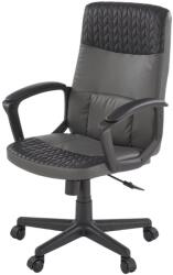Halmar Scaun birou HM Bjorn, piele ecologica, mecanism balans, suport lombar, cotiere tapitate, 90 kg, gri negru (00004150)