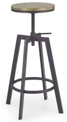 HM Scaun de bar HM H64, Inaltime ajustabila, Rotativ, 100 kg, Negru Maro (00001752)