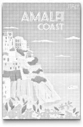  PontPöttyöző - Amalfi, Olaszország Méret: 40x60cm, Keretezés: Keret nélkül (csak a vászon), Szín: Piros