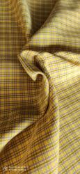 Gyapjú kockás sárga zakók dekorációs anyag, ár 1 méterre (U2) (u0000002)