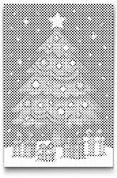  PontPöttyöző - Karácsonyfa Méret: 20x30cm, Keretezés: Keret nélkül (csak a vászon), Szín: Fekete