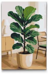  Festés számok szerint - Lantlevelű fikusz Méret: 40x60cm, Keretezés: Keret nélkül (csak a vászon)