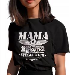  Anyák napi ajándék póló Katonai Anya 100% Pamut Minőség M (KOSZULKA JHK || CZARNY - M - K677)