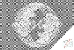  PontPöttyöző - Halak Méret: 40x60cm, Keretezés: Kartonlemezen, Szín: Fekete