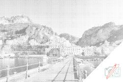  PontPöttyöző - Amalfi, Olaszország Méret: 40x60cm, Keretezés: Műanyagtáblával, Szín: Kék