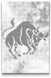  PontPöttyöző - Csillagjegy - Bika Méret: 20x30cm, Keretezés: Kartonlemezen, Szín: Fekete