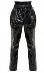 Prettylittlething Pretty Fekete Vinil Nadrág 34-ES