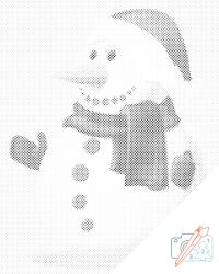  PontPöttyöző - Hóember Méret: 30x40cm, Keretezés: Műanyagtáblával, Szín: Zöld