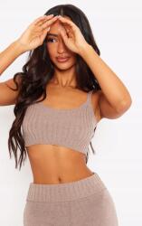 Prettylittlething Klasszikus Kötött Barna Vállpántos Felső Prettylittlething 42