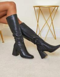  Fekete Klasszikus Magassarkú Csizma Öko Bőr Prettylittlething 40-ES (CMM8106)