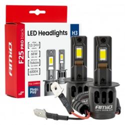 AMiO Kit becuri cu LED F25 PRO BLACK H3 68W 12/24V CANBUS (04718)