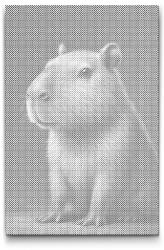  PontPöttyöző - Kapibara az erdőben Méret: 40x60cm, Keretezés: Műanyagtáblával, Szín: Kék