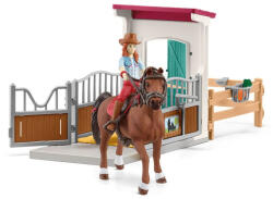 Schleich Boxa pentru cai cu Hannah si Cayenne, Schleich 42710 (42710S) Figurina