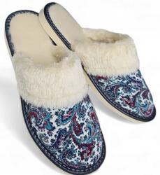  Női papucs, meleg topánka, bélelt mamusz, mozaik mintás, 39-es méret ajándék (Kapcie damskie, pantofle ocieplane DWS02)