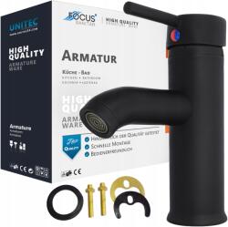 Focus Sanitar Mosdó Csaptelep Fürdőszobai Mosdó Csaptelep Álló Alacsony Fekete Loft (6003020v2)