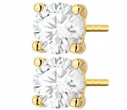 ZŁOCISTO Arany Fülbevaló Gyémántokkal Stiftes Arany 585 Ajándék Gravírozás (DLA DZIEWCZYNY NARZECZONEJ)