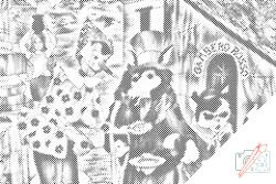  PontPöttyöző - Pinokkió Méret: 40x60cm, Keretezés: Kartonlemezen, Szín: Kék