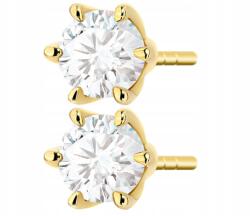 ZŁOCISTO Fülbevaló Fehér Arany 585 Gyémántok Lab Stift Évforduló Ajándék (DLA DZIEWCZYNY NARZECZONEJ)