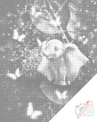  PontPöttyöző - Fáni a pillangók birodalmában Méret: 40x50cm, Keretezés: Keret nélkül (csak a vászon), Szín: Fekete