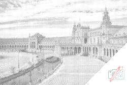  PontPöttyöző - Sevilla, Spanyolország Méret: 40x60cm, Keretezés: Műanyagtáblával, Szín: Kék