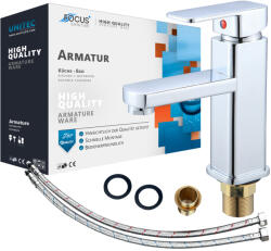 Focus Sanitar Fürdőszobai Mosdó Csaptelep Álló Pultra Szerelhető Csaptelep Cubic Mosdóhoz (6001072)