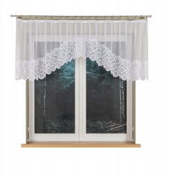  Klasszikus fehér jacquard függöny 410x80 függöny karnis karika 80x410 (MALVA 03)