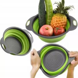  Durszlak Összecsukható Szilikon Szűrő Tésztaszűrő Levető Fogantyúval Nagy Kapacitású