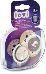 LOVI Set suzete din silicon pentru +18 luni Dynamic Night&Day 22/916GIRL, 2 bucati, LOVI