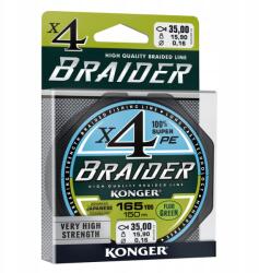 KONGER Zsinór Konger Braider X4 Lime Green 0, 16 -150m (250145016)
