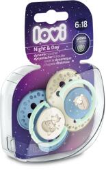 LOVI Set suzete din silicon pentru 6 - 18 luni Night&Day 22/915BOY, 2 bucati, LOVI