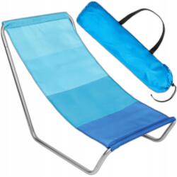 KRUMAD Napozóágy Összecsukható Strand Kerti Turista Fotel Kék Huzattal (Leżak ogrodowy KMDW35)