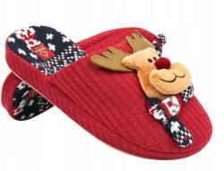 American Club Női Papucs American Club SL20/24 Piros Karácsonyi Rénszarvas Mintával (SL20/24.RE)
