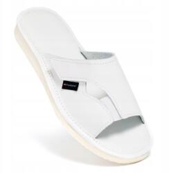 PanSzew Női bőr papucs, Strandpapucs állítható tépőzáras talppal 36-41 PanSzew (Kapcie Damskie Skórzane Pantofle Góralskie)