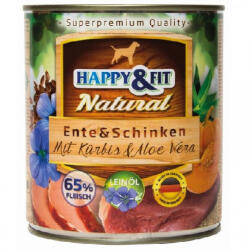 Happy&Fit Happy Fit Natural Dog Konzerv Kacsa-Sonka Sütőtökkel-Aloe Verával 800g - pet-food