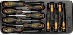 NEO TOOLS 84-247 műszerész precíziós csavarhúzó készlet, 12 részes, műhelykocsi tálcával (84-247)
