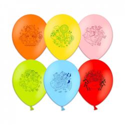 Kedd Bogyó és Babóca, színes mintás lufik - 6 db (I11W11101SZ1MEZI)