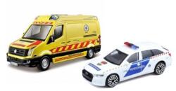 Bburago Volkswagen Crafter és Audi A6, mentőautó és járőrkocsi (46705)
