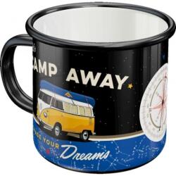 Nostalgic Art Germany Cană metalică Emailata Vw Bulli Let'S Camp Away Night - Hai la Camping - Noaptea (2407)