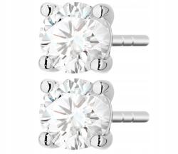 ZŁOCISTO Fehér Arany Fülbevaló Gyémántokkal Klasszikus Arany Stifttel 585 Ajándék (DLA DZIEWCZYNY NARZECZONEJ)