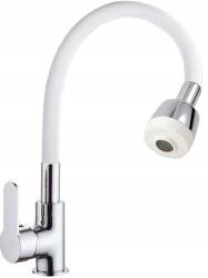 Focus Sanitar Fehér Konyhai Csaptelep Álló Flexibilis Hajlékony Kétfunkciós Kifolyó Csaptelep (400158)