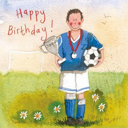 Alex Clark Képeslap Alex Clark borítékkal, 14x14 cm, Foci bajnok HBD (AC478)